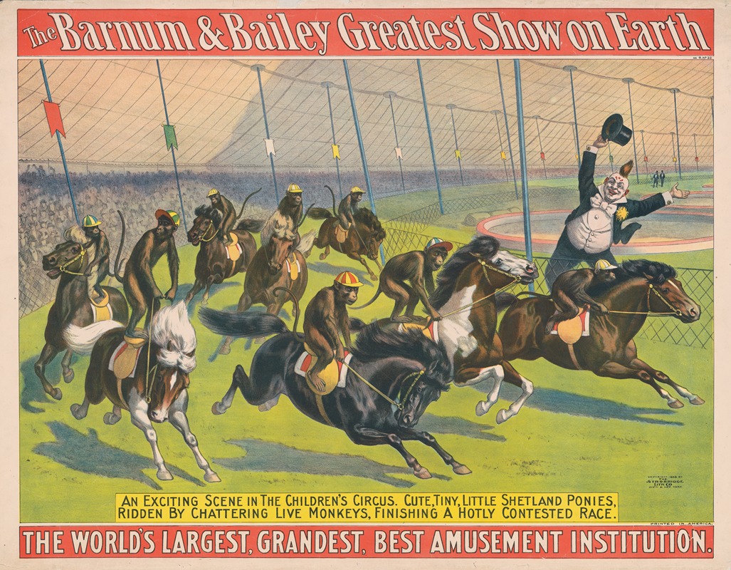 Strobridge & Co. Lith - The Barnum & Bailey Greatest Show on Earth–An exciting scene in the children’s circus…