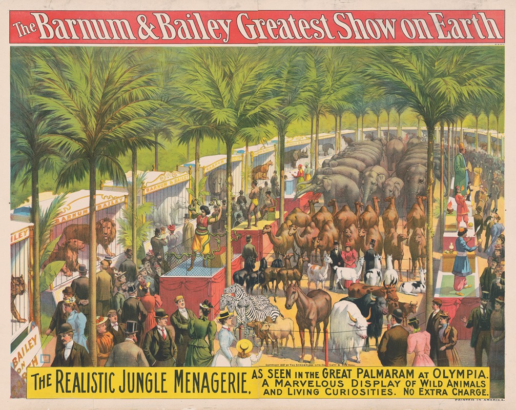 Strobridge & Co. Lith - The Barnum & Bailey Greatest Show on Earth–The realistic jungle menagerie …