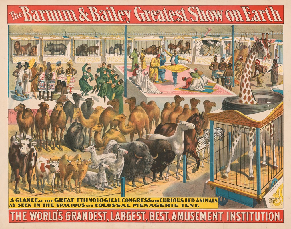 Strobridge & Co. Lith. - The Barnum and Bailey greatest show on earth–A glance at the great ethnological congress and curious led animals …