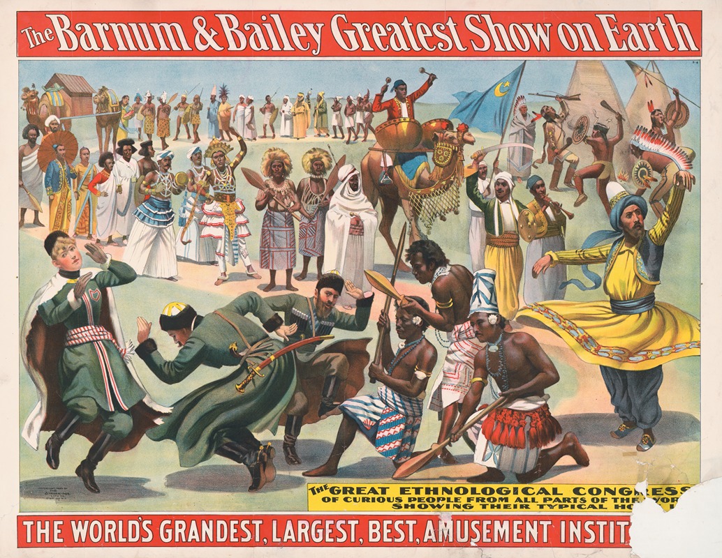 Strobridge & Co. Lith - The world’s grandest, largest, best, amusement institution–The great ethnological Congress of curious people …