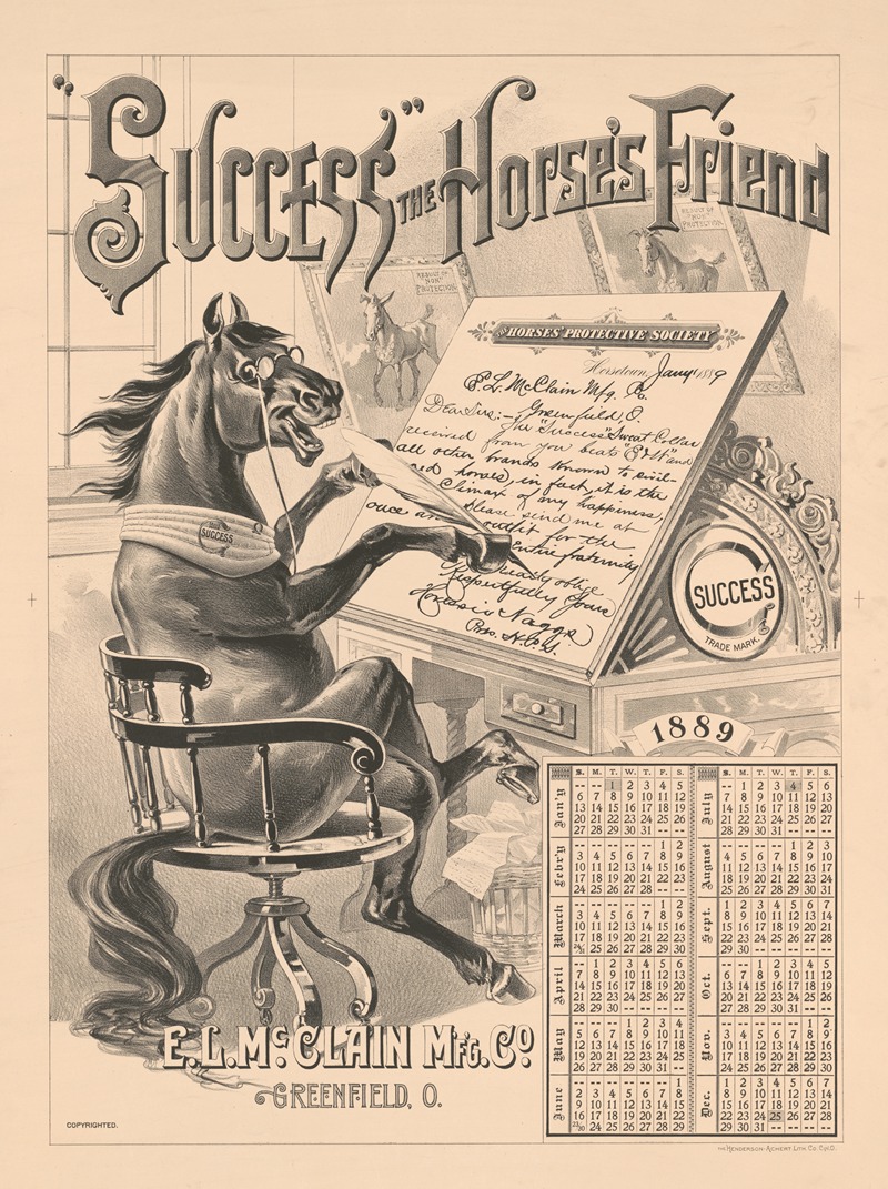 Henderson-Achert Litho. Co. - ‘Success’ the horse’s friend