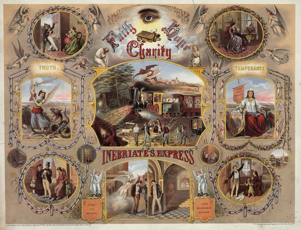 New York Litho. - Faith, hope, charity. Inebriate’s express