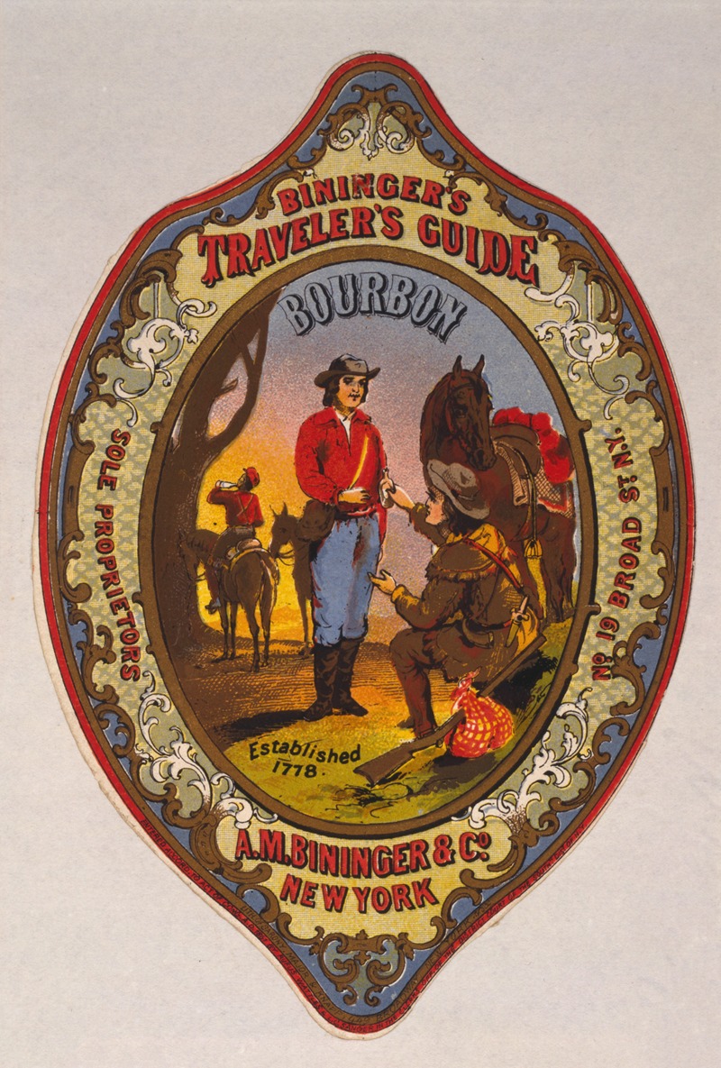 Sarony, Major & Knapp Lith. - Bininger’s Traveler’s Guide Bourbon, A.M. Bininger & Co., New York