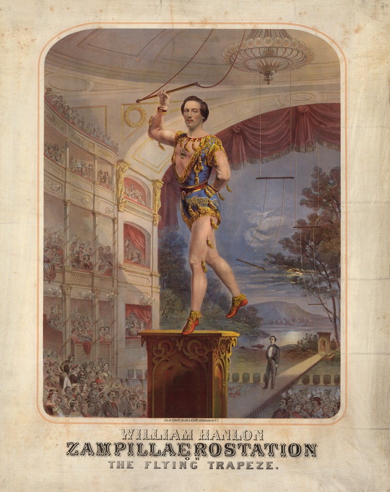 Sarony, Major & Knapp Lith. - William Hanlon. Zampillaerostation or the flying trapeze