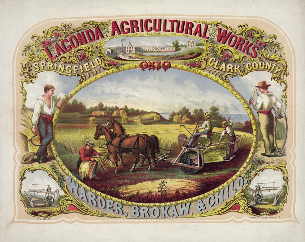 Edwin Forbes - Lagonda Agricultural Works, Springfield, Clark County, Ohio, Warder, Brokaw & Child