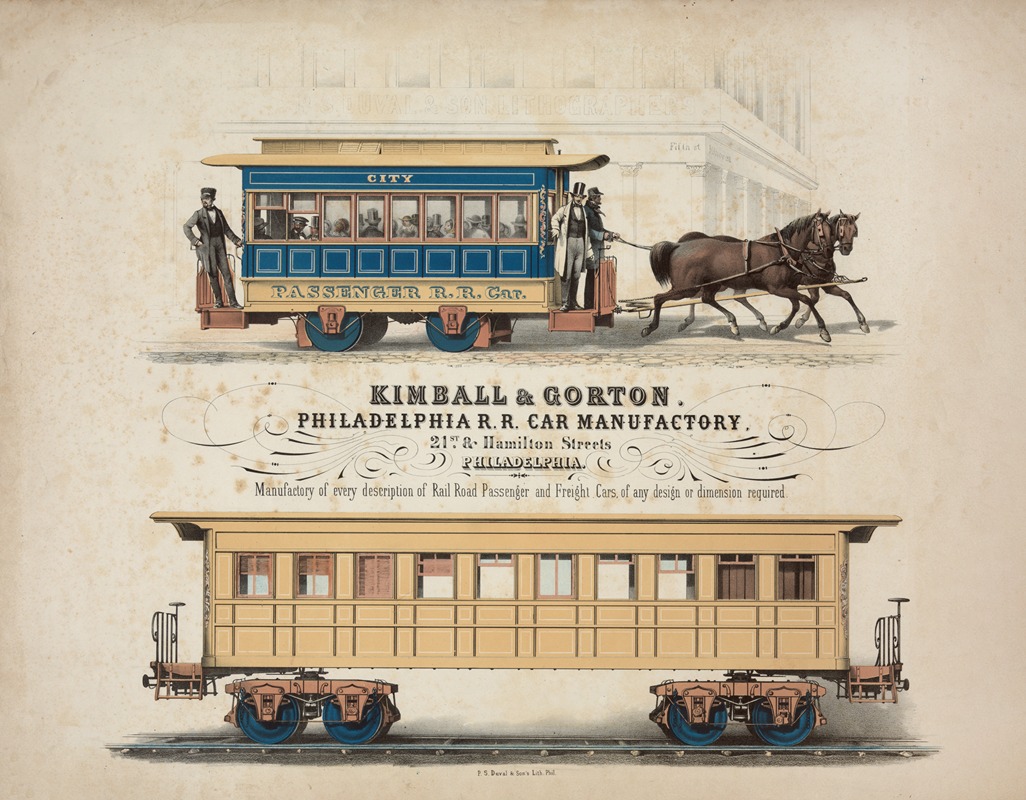 P.S. Duval & Son. - Kimball & Gorton Philadelphia R.R. Car Manufactory, 21st & Hamilton Streets Philadelphia