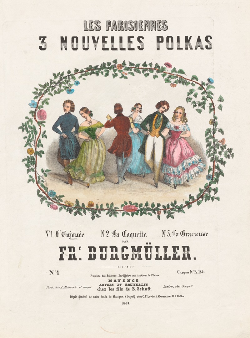 B. Schott's Söhne - Les parisiennes, 3 nouvelles polkas … par Frédéric Bürgmuller