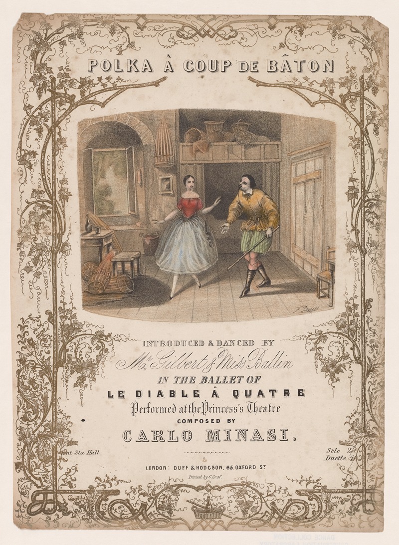 Franz Andreas Bauer - Polka à coup de baton introduced & danced by Mr. Gilbert & Miss Ballin in the ballet of Le diable à quatre