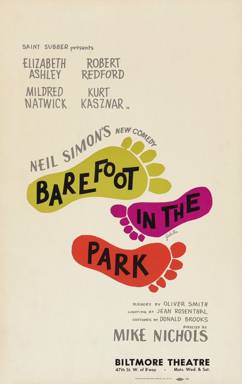 Robert Galster - Barefoot in the Park at the Biltmore Theatre