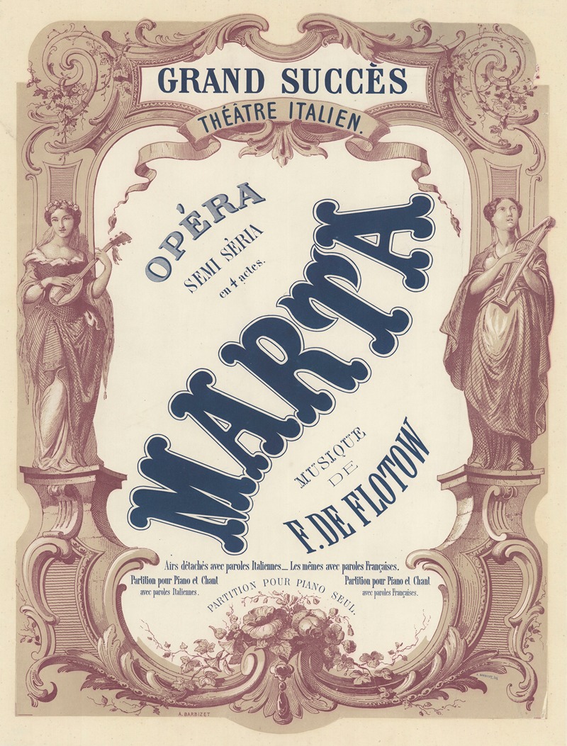 Antoine Barbizet - Théâtre-Italien. Opéra semi-seria en 4 actes. Marta