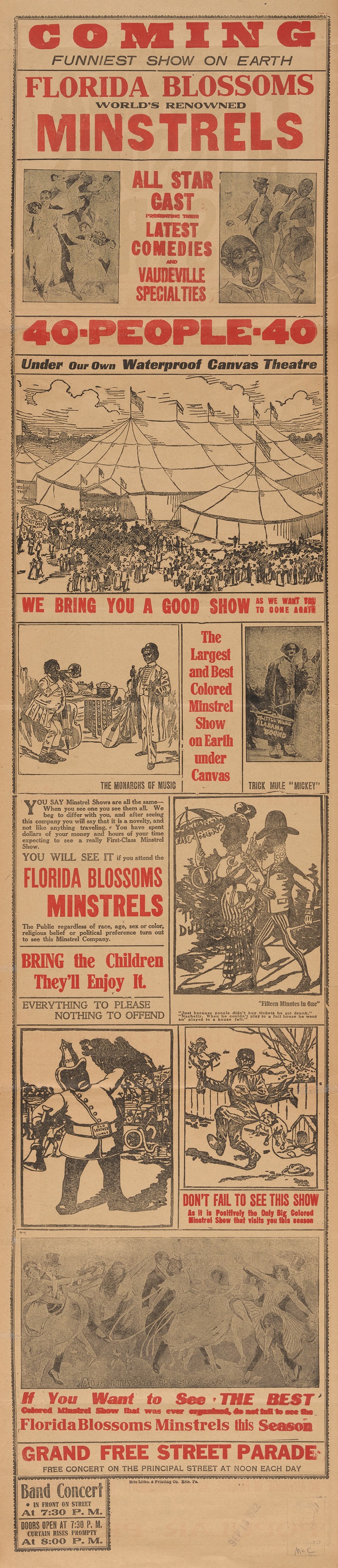 Erie Litho Co. - Florida Blossoms Minstrels, 40-People-40