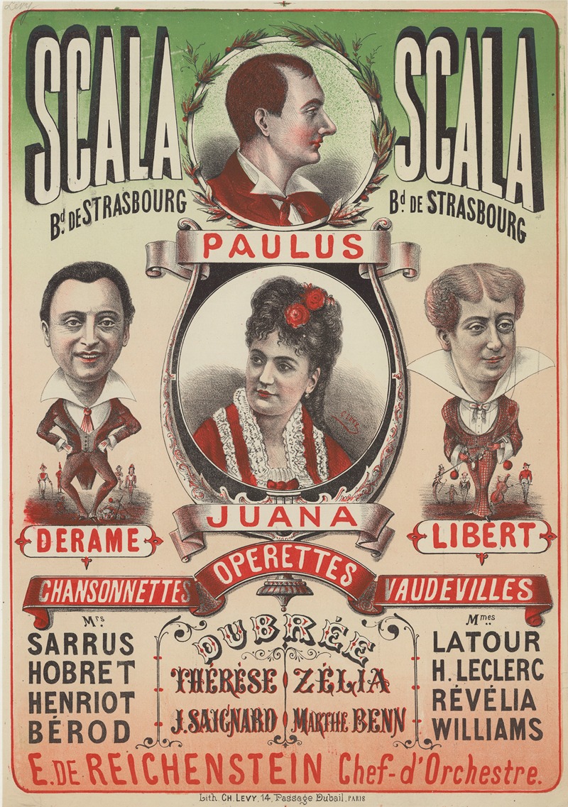 Imp. Charles Lévy - Scala… Paulus, Derame, Juana, Libert