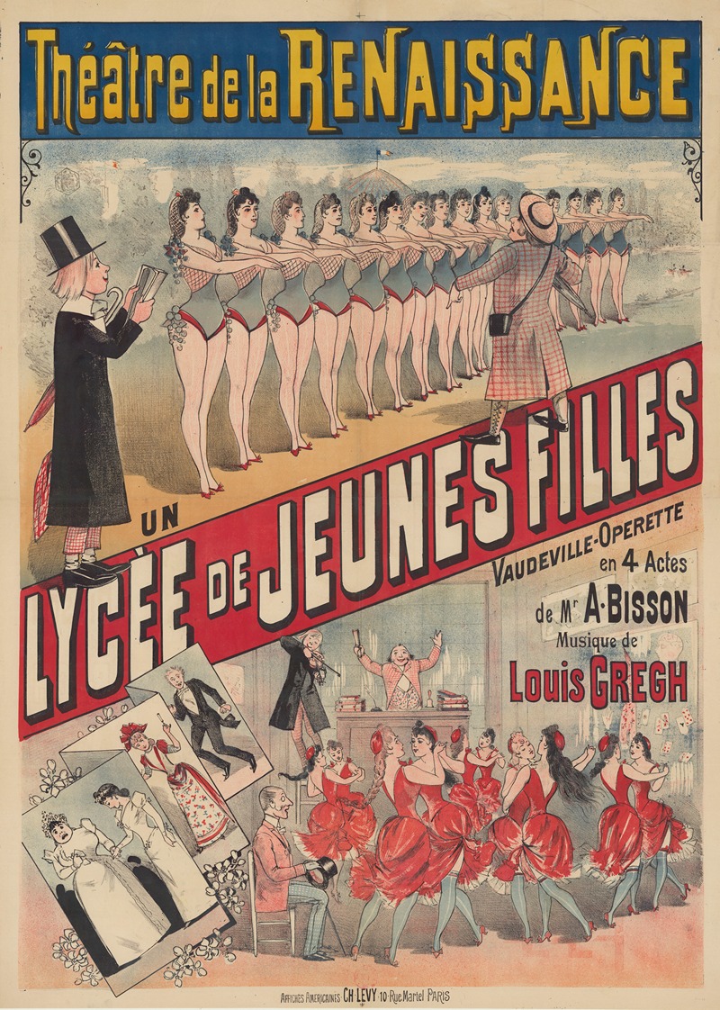 Imp. Charles Lévy - Théâtre de la Renaissance… Un lycée de jeunes filles, vaudeville-opérette en 4 actes de Mr A. Bisson