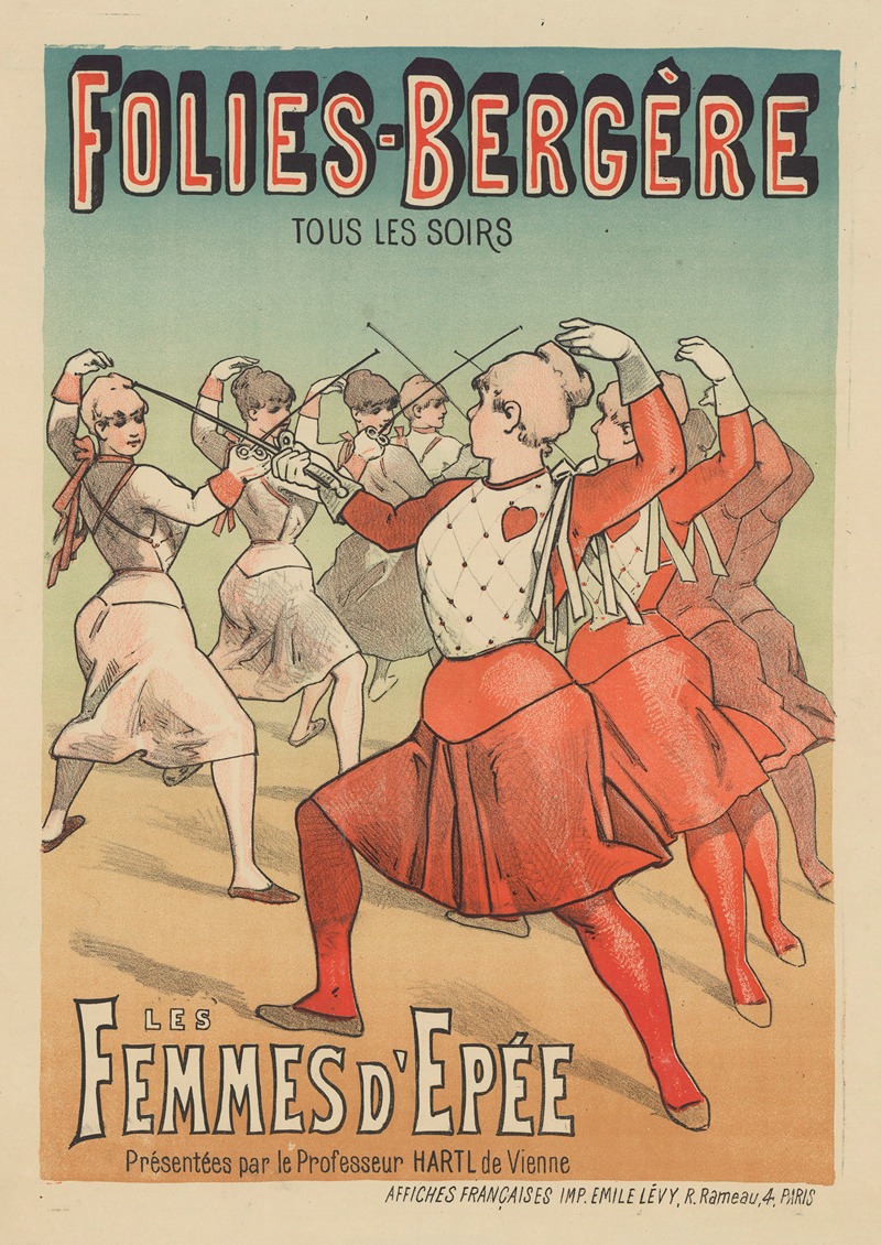 Imp. Emile Lévy - Folies-Bergère. Les femmes d’épée, présentées par le professeur Hartl de Vienne