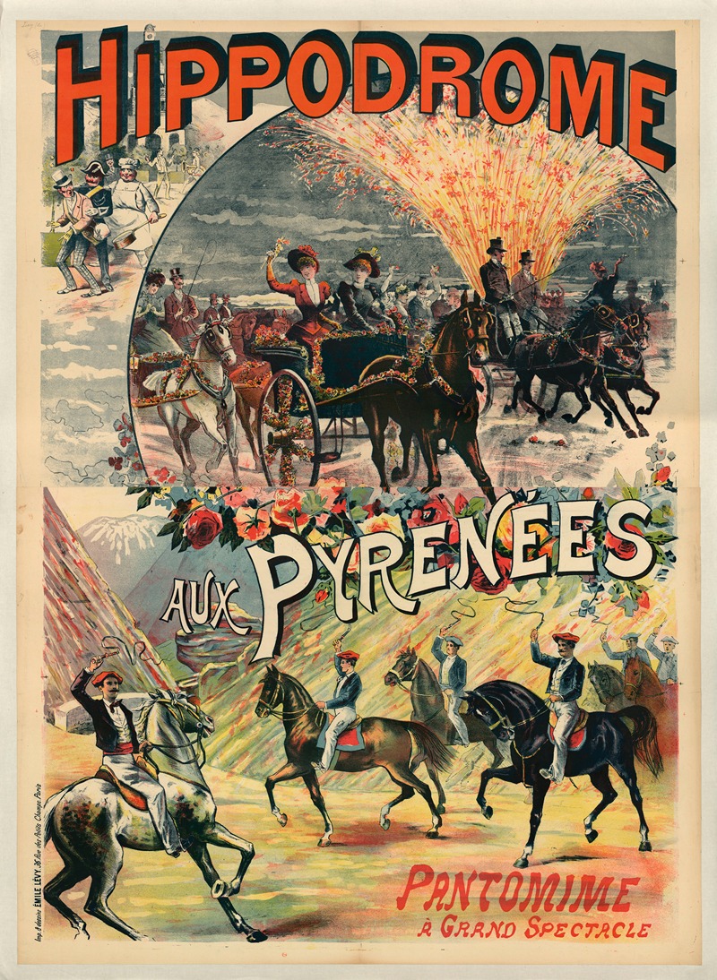 Imp. Emile Lévy - Hippodrome. Aux Pyrénées, pantomime à grand spectacle