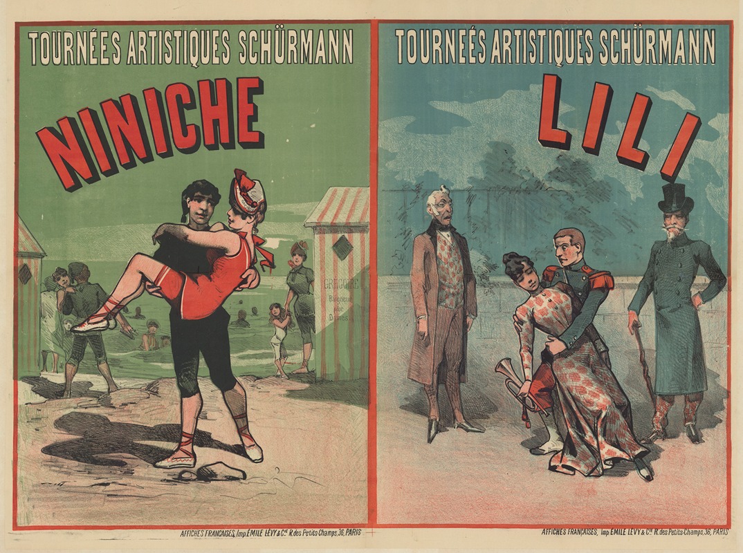 Imp. Emile Lévy - Tournées artistiques Schürmann. Niniche, Lili