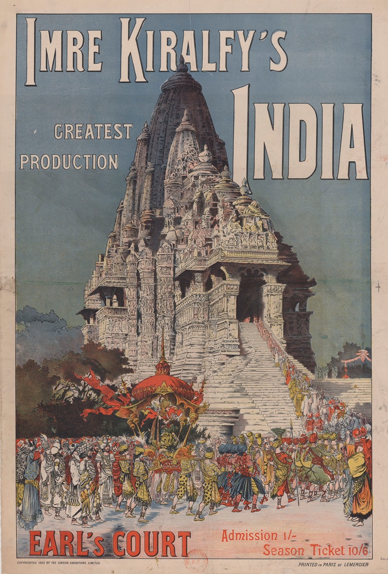 Imp. Lemercier & Cie - Imre Kiralfy’s India, greatest production