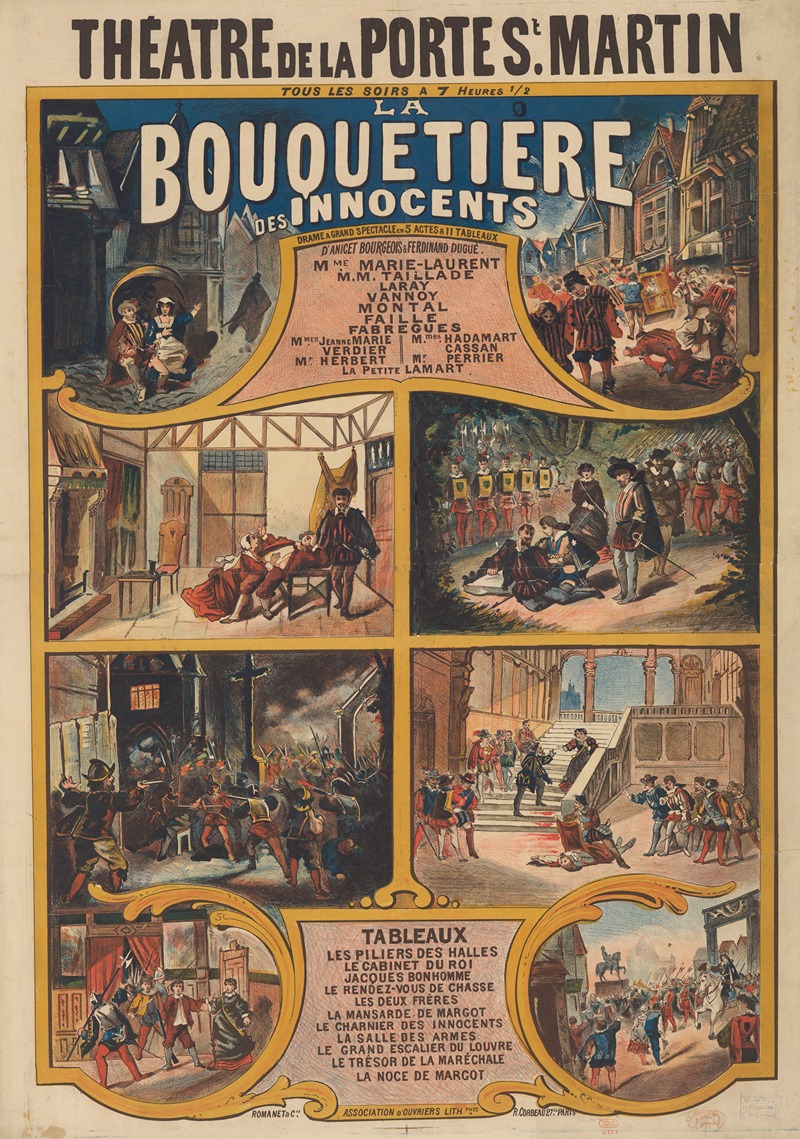 Imp. Romanet - Théâtre de la Porte St Martin… La Bouquetière des innocents