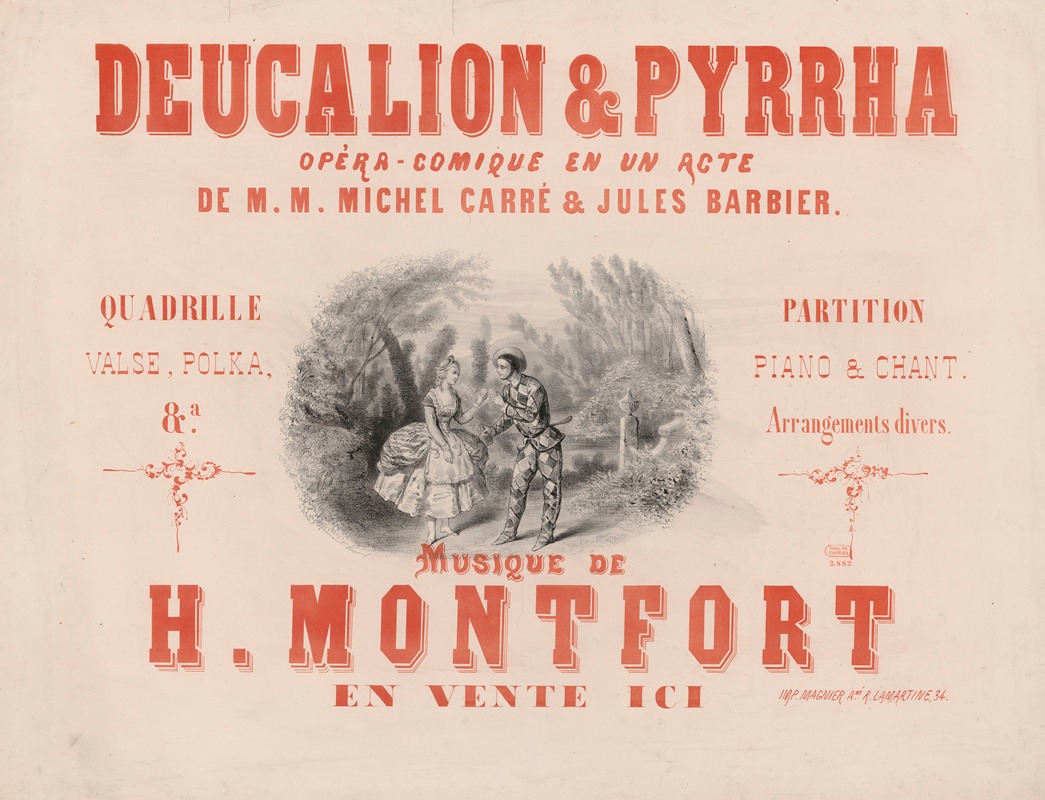 Joseph Aumont - Deucalion et Pyrrha. Opéra-comique en un acte de MM. Michel Carré et Jules Barbier