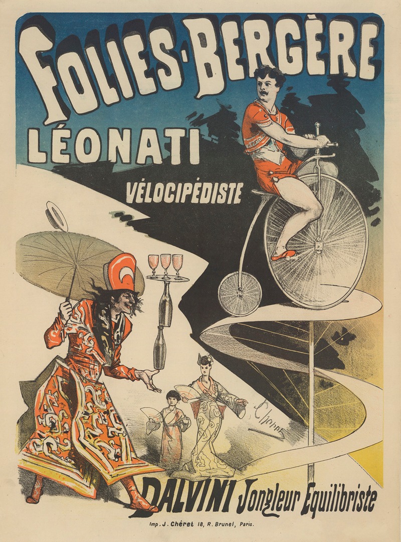 Jules Chéret - Folies-Bergère. Léonati, vélocipédiste