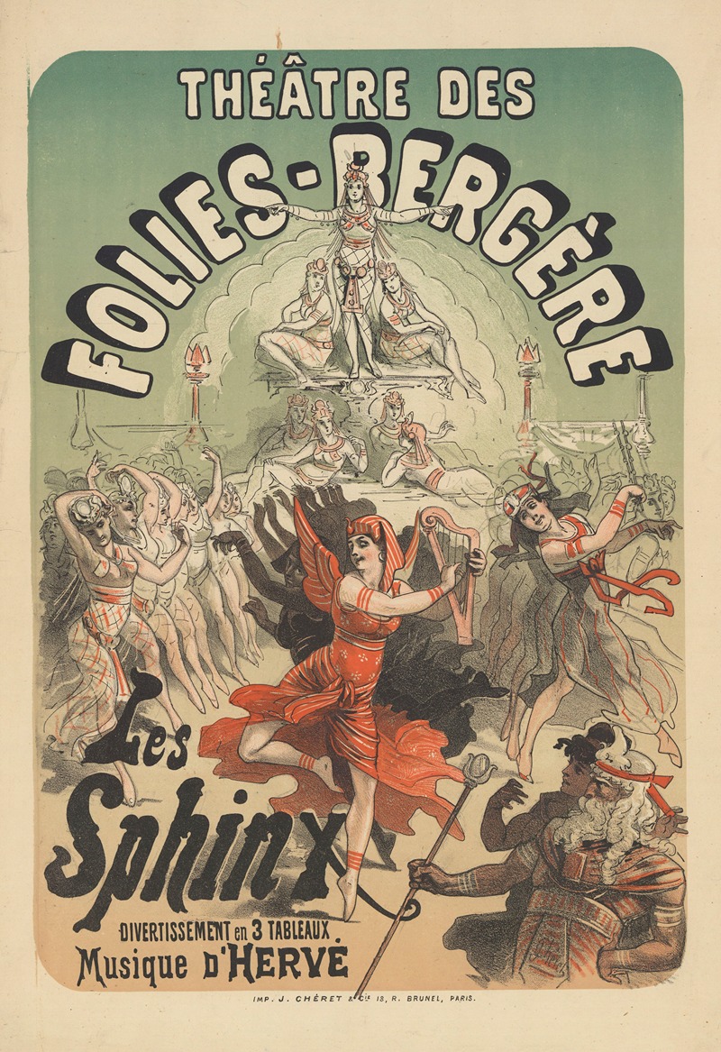 Jules Chéret - Théâtre des Folies-Bergère. Les Sphinx