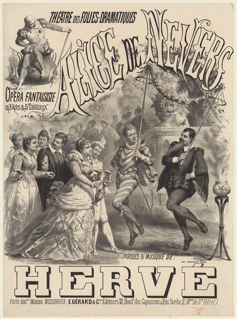 Pierre-Auguste Lamy - Théâtre des Folies-Dramatiques. Alice de Nevers