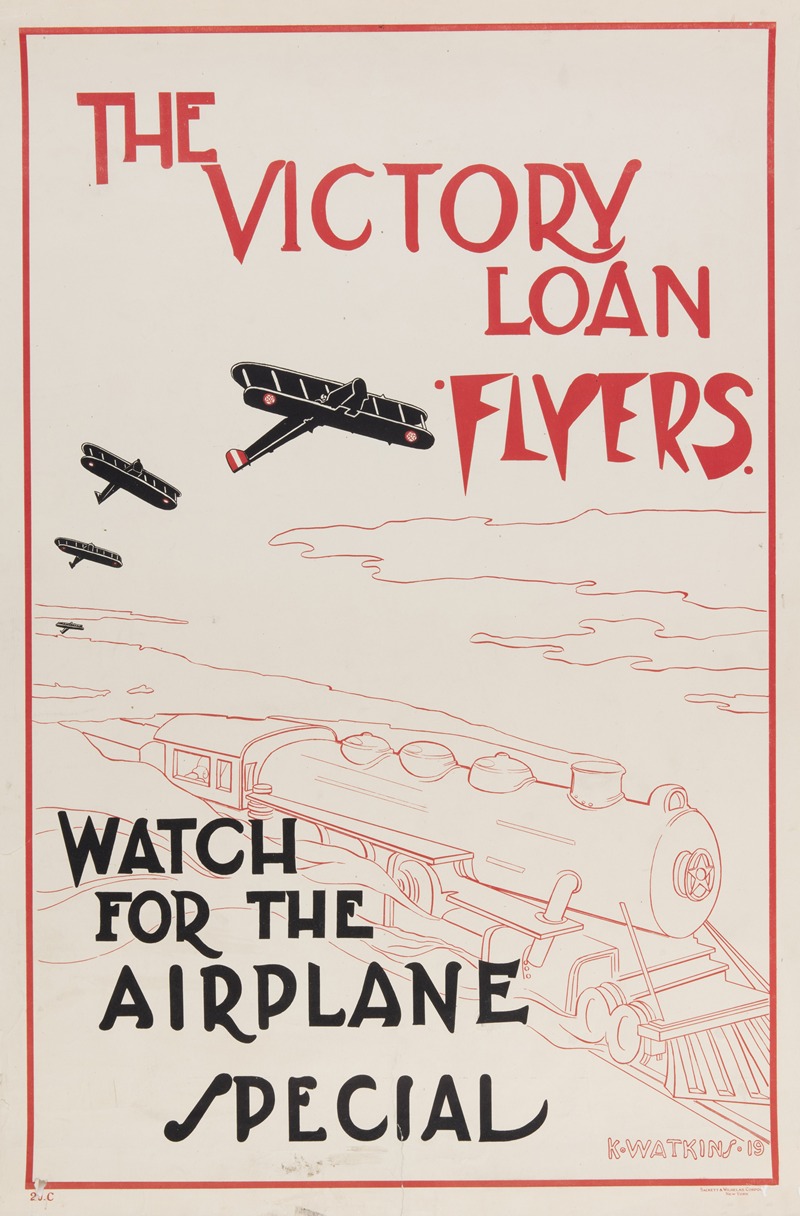 Sackett & Wilhelms Litho. - The Victory Loan flyers–Watch for the airplane special