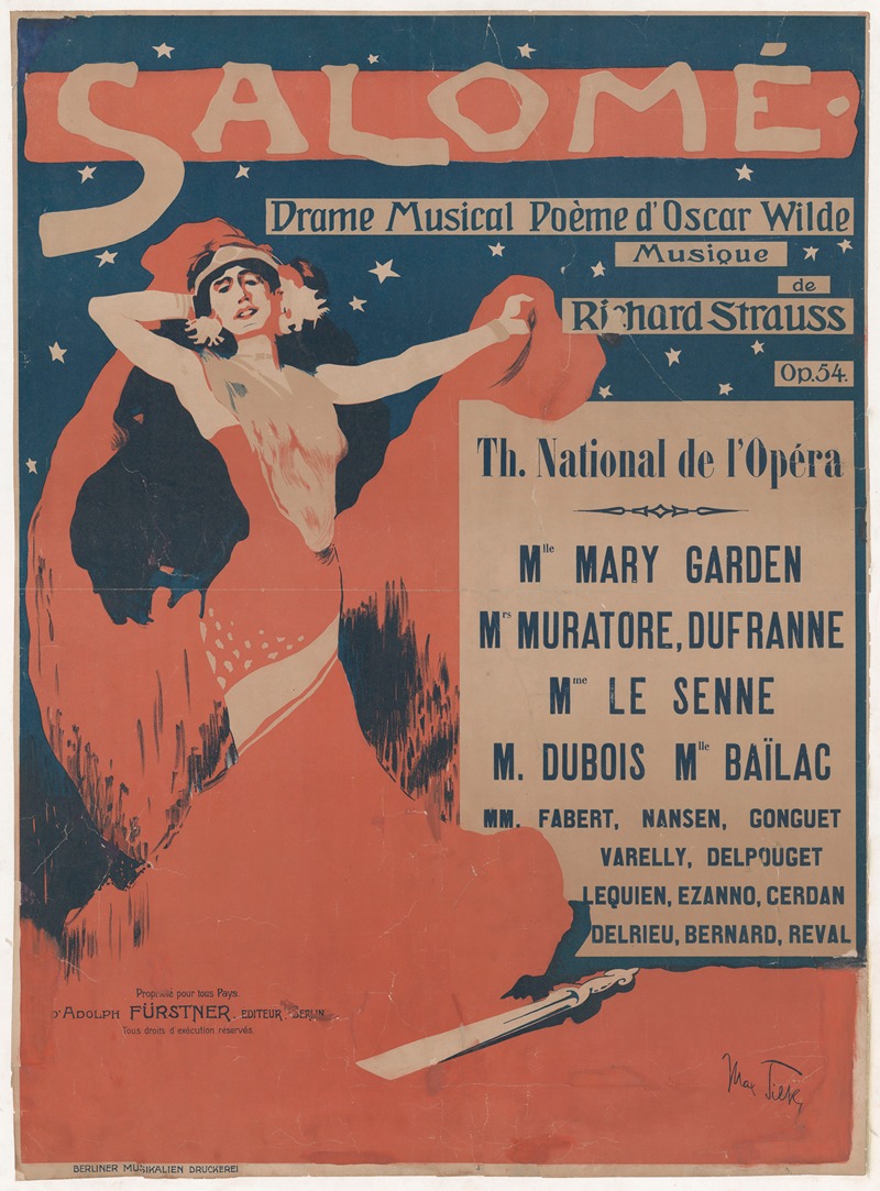 Max Tilke - Salomé. Drame musical. Poème d’Oscar Wilde…Théâtre National de l’Opéra