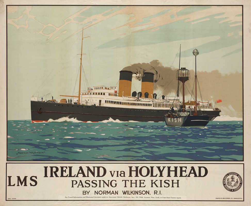 Norman Wilkinson - Ireland via Holyhead. Passing the Kish