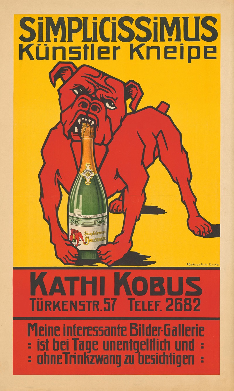 A. Backmund - Simplicissimus Künstler Kneipe. Kathi Kobus
