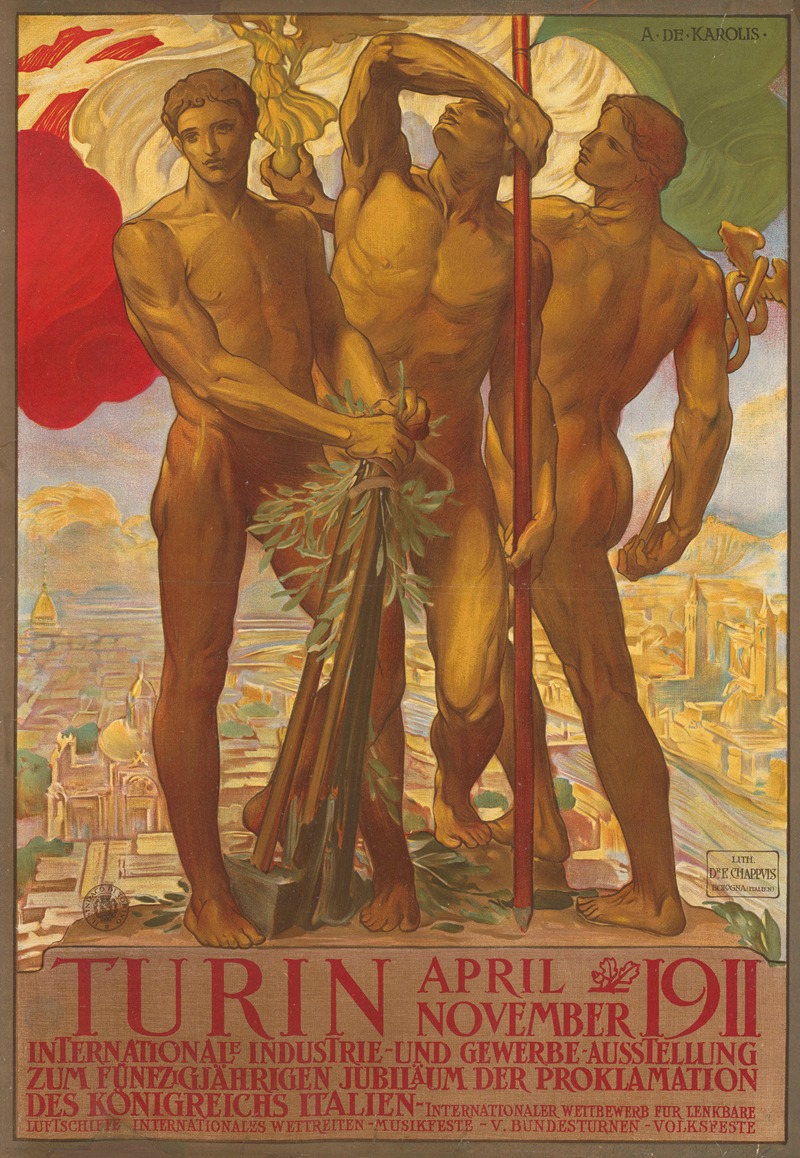 Adolfo De Carolis - Internationale Industrie- und Gewerbeausstellung zum fünfzigjährigen Jubiläum der Proklamation des Königreichs Italien