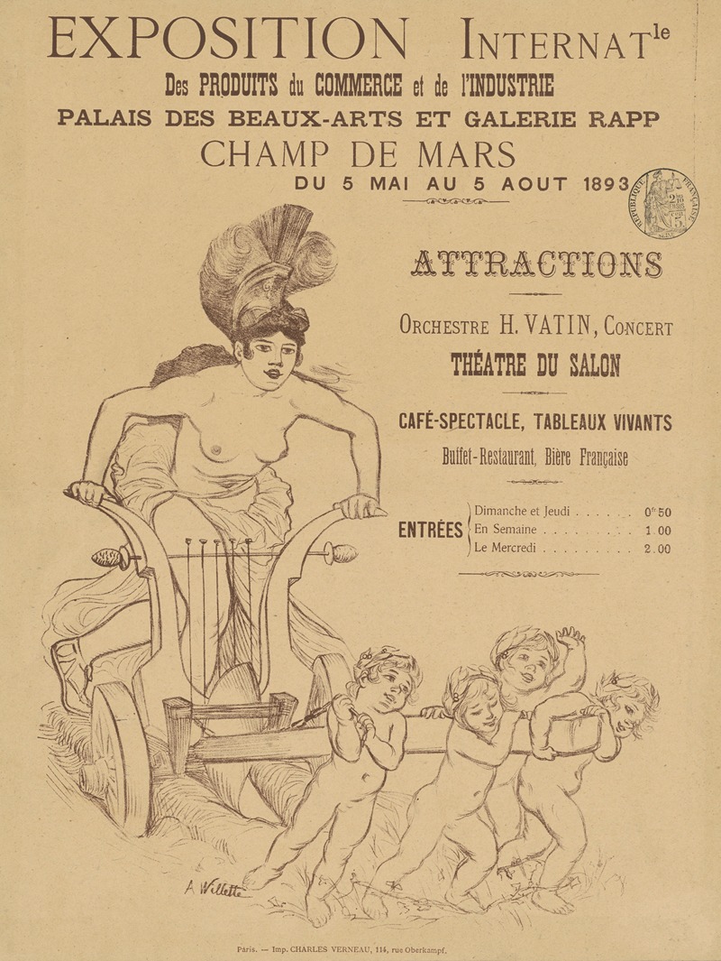 Adolphe Léon Willette - Exposition internationale des produits du commerce et de l’industrie