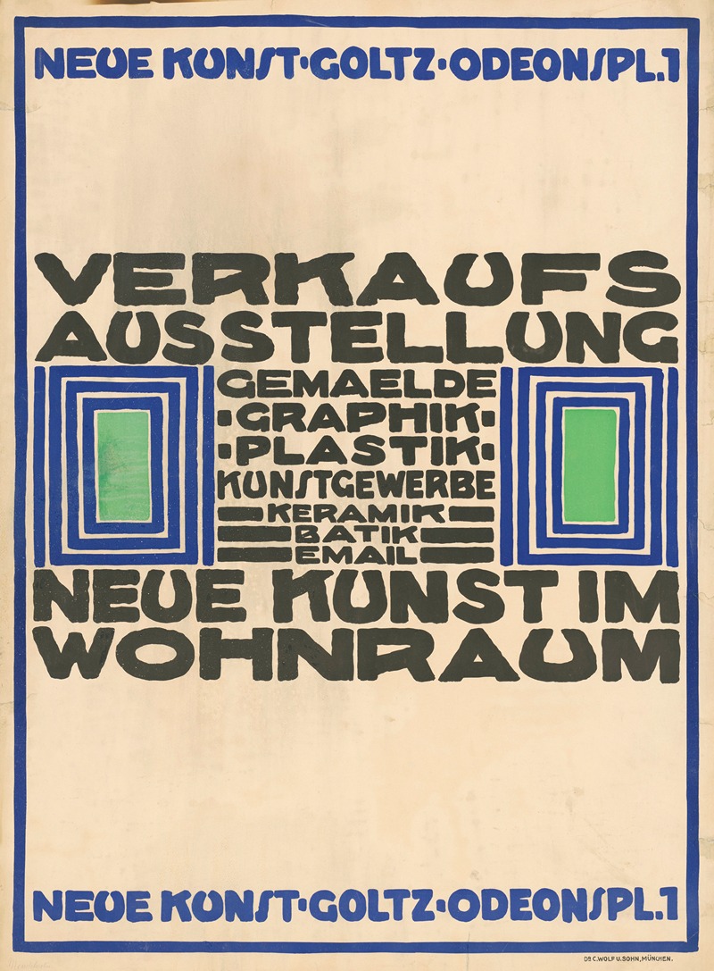 Dr. Carl Wolf & Sohn - Neue Kunst im Wohnraum, Verkaufsausstellung Goltz