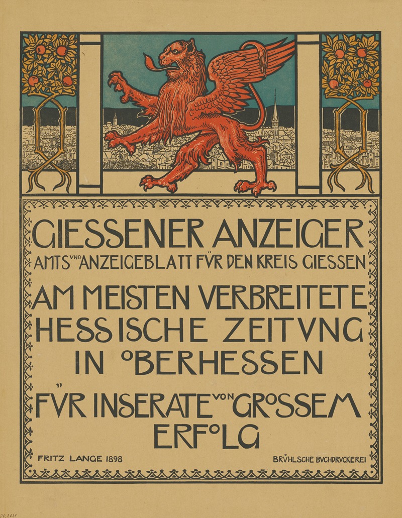 Fritz Lange - Giessener Anzeiger Amts und Anzeigenblatt für den Kreis Giessen