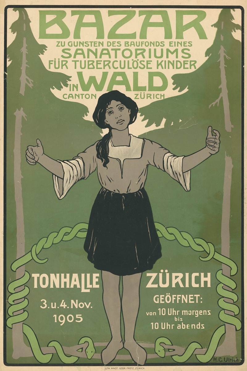 Hans Caspar Ulrich - Bazar zu Gunsten des Baufonds eines Sanatoriums für tuberkolöse Kinder Zürich 1905