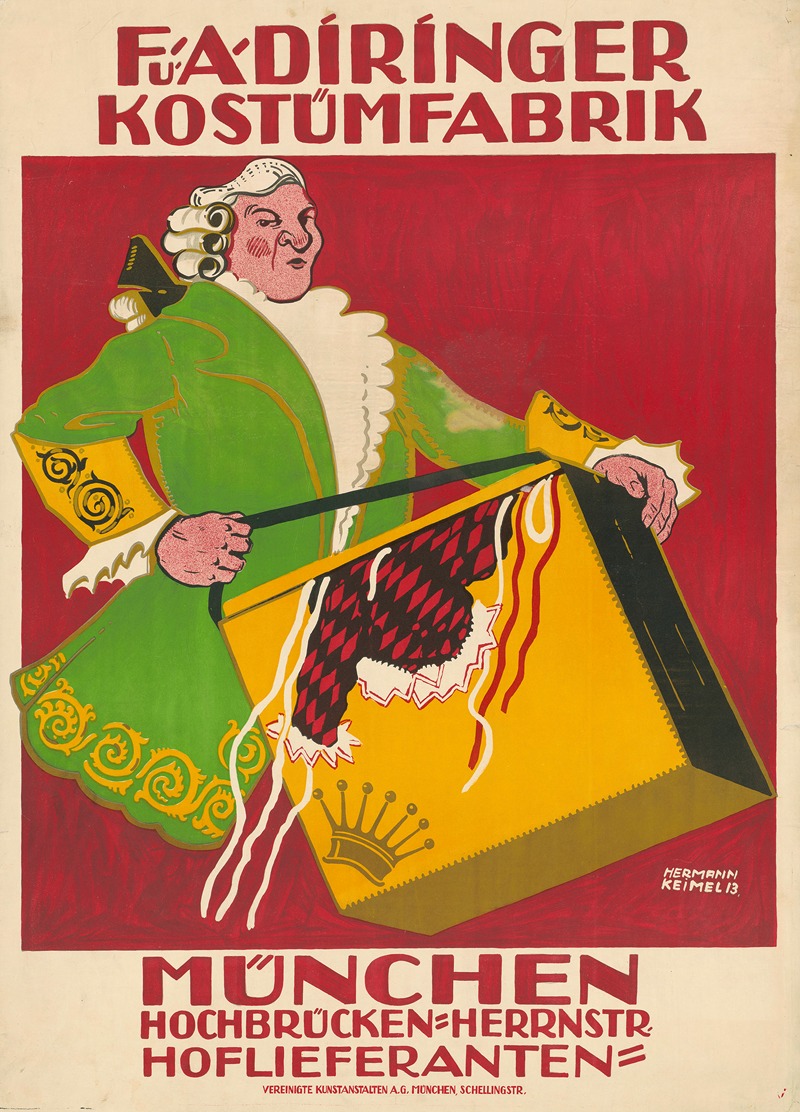 Hermann Keimel - Kostümfabrik F. und A. Piringer, München. Hoflieferanten