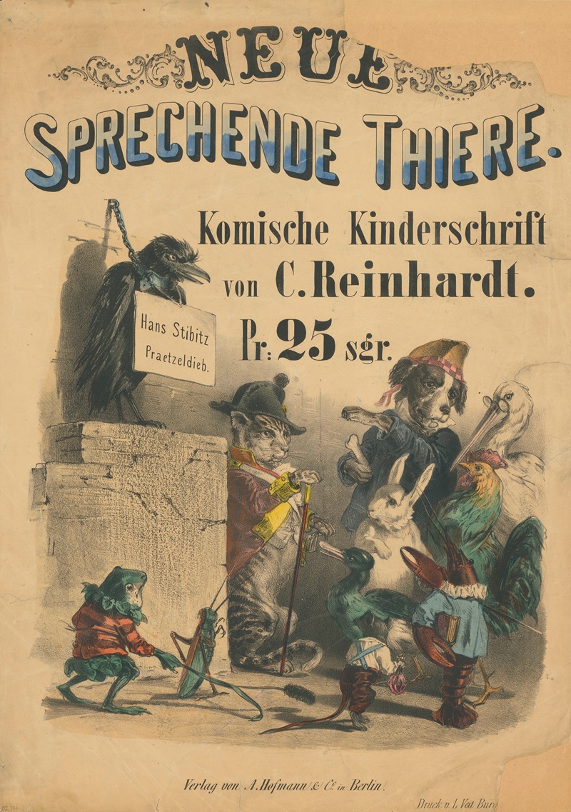 Paul Meyerheim - Neue Sprechende Tiere. Komische Kinderschrift von C. Reinhardt