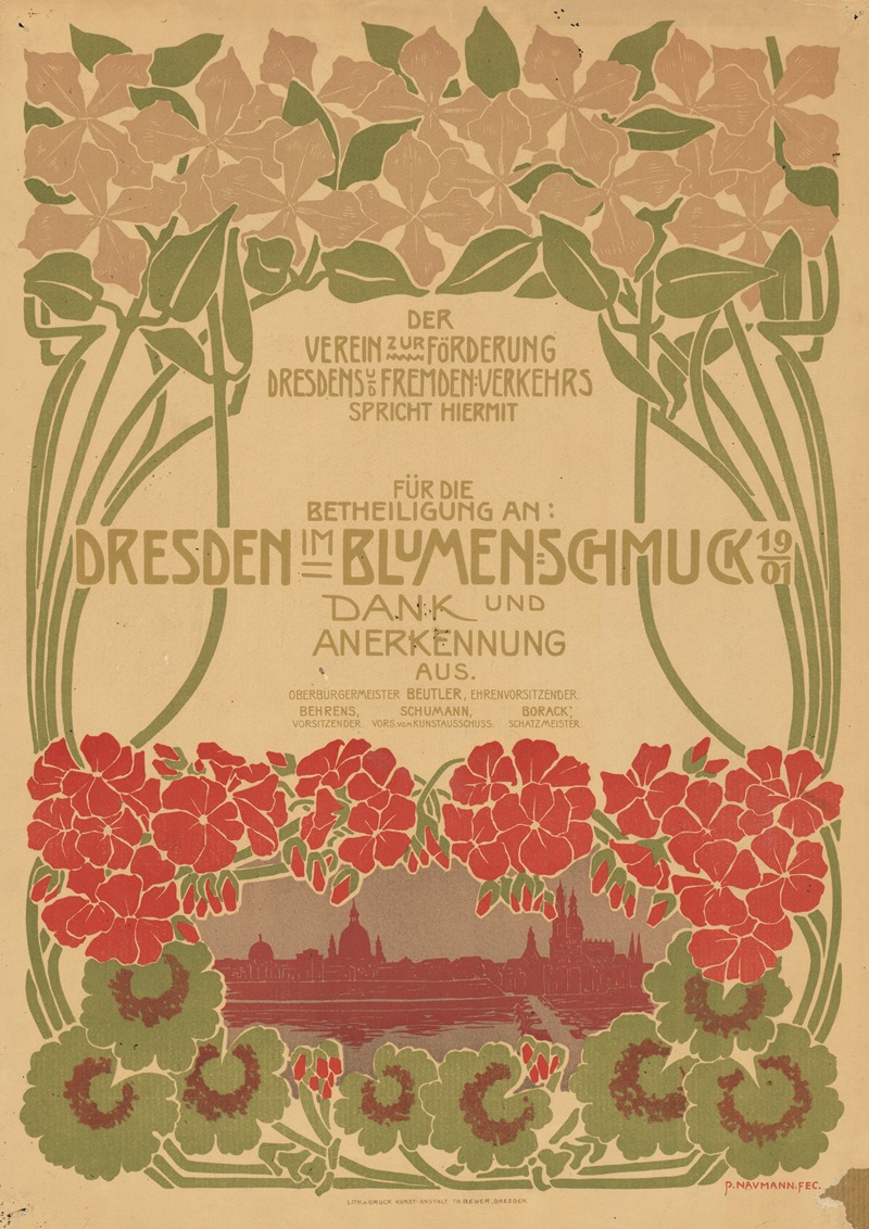 Paul Naumann - Dresden im Blumenschmuck 1901. Dank und Anerkennung