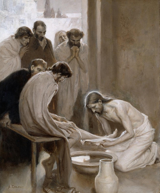 Albert Edelfelt - Jesus Washing the Feet of his Disciples