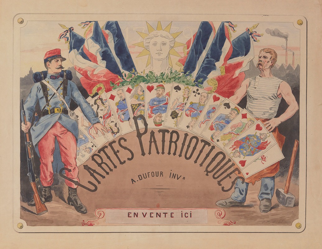 Alexandre Dufour - Cartes patriotiques – affiche publicitaire d’un jeu boulangiste