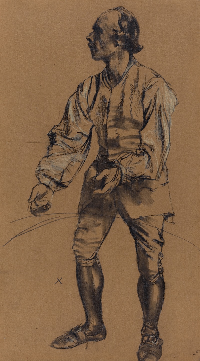 Adolph von Menzel - Richard Menzel Posing in Eighteenth-Century Costume