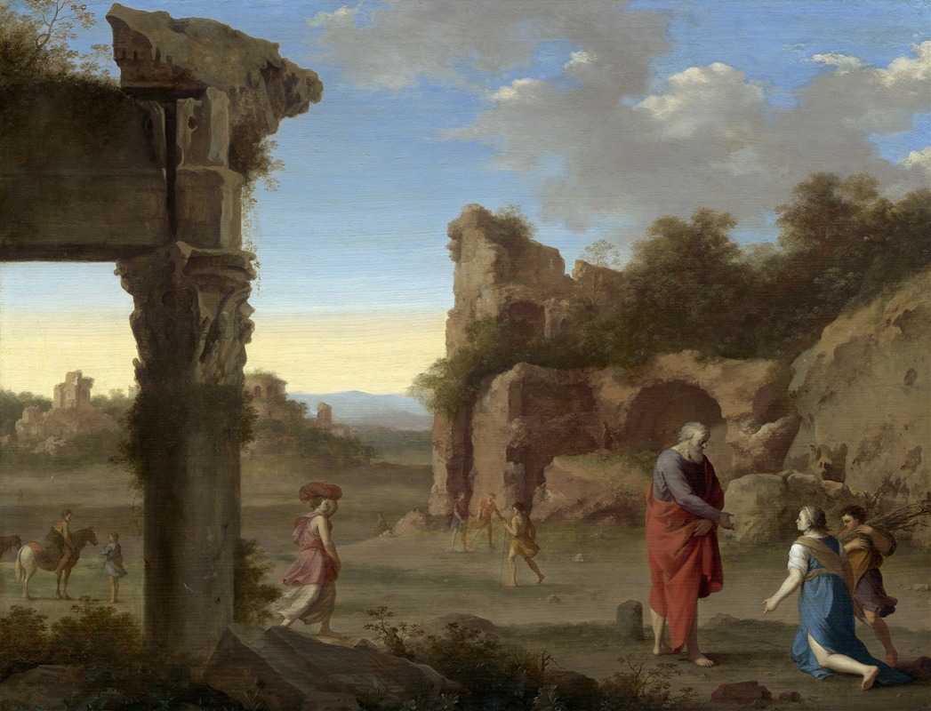 Cornelis Van Poelenburch - The Prophet Elijah and the Widow of Zarephath