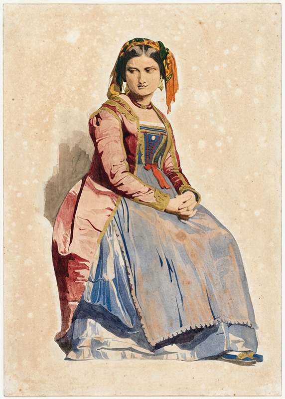 Dominique Louis Papety - Seated Italian Woman
