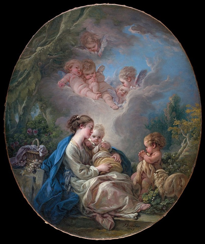 François Boucher - Virgin and Child with the Young Saint John the Baptist and Angels