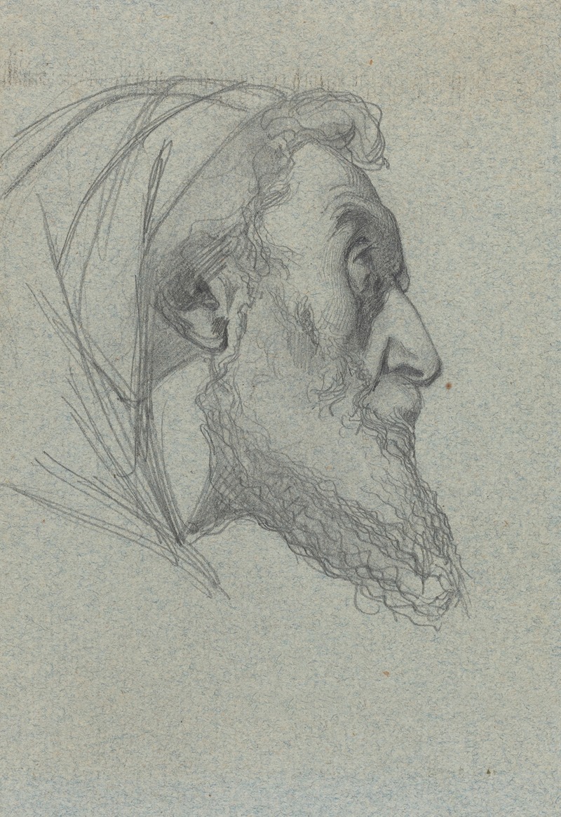Alexandre Bida - Bearded Man in Profile (recto) – Woman Looking Up (verso)