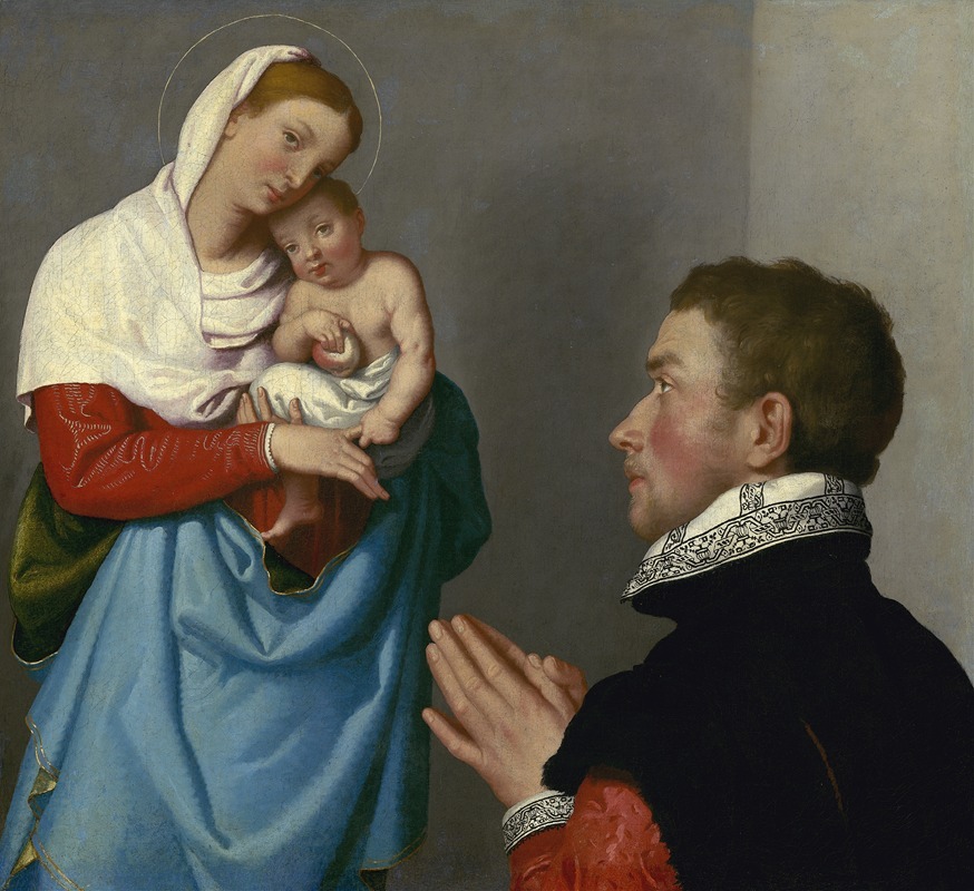 Giovanni Battista Moroni - A Gentleman in Adoration before the Madonna