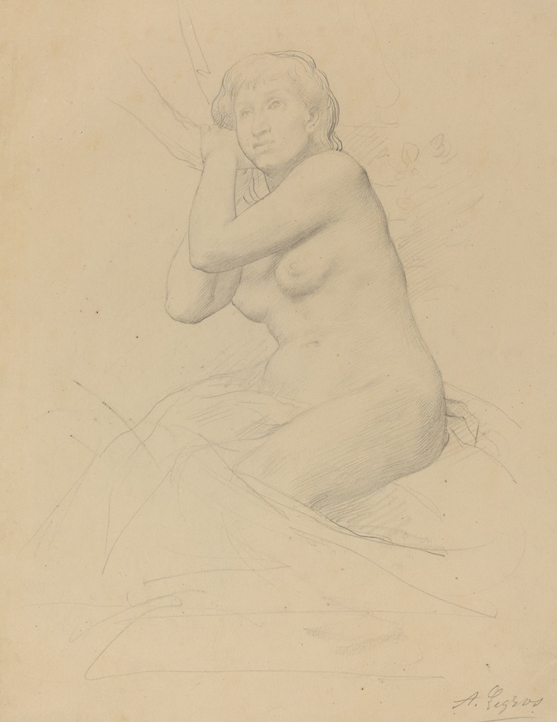 Alphonse Legros - Female Nude Seated