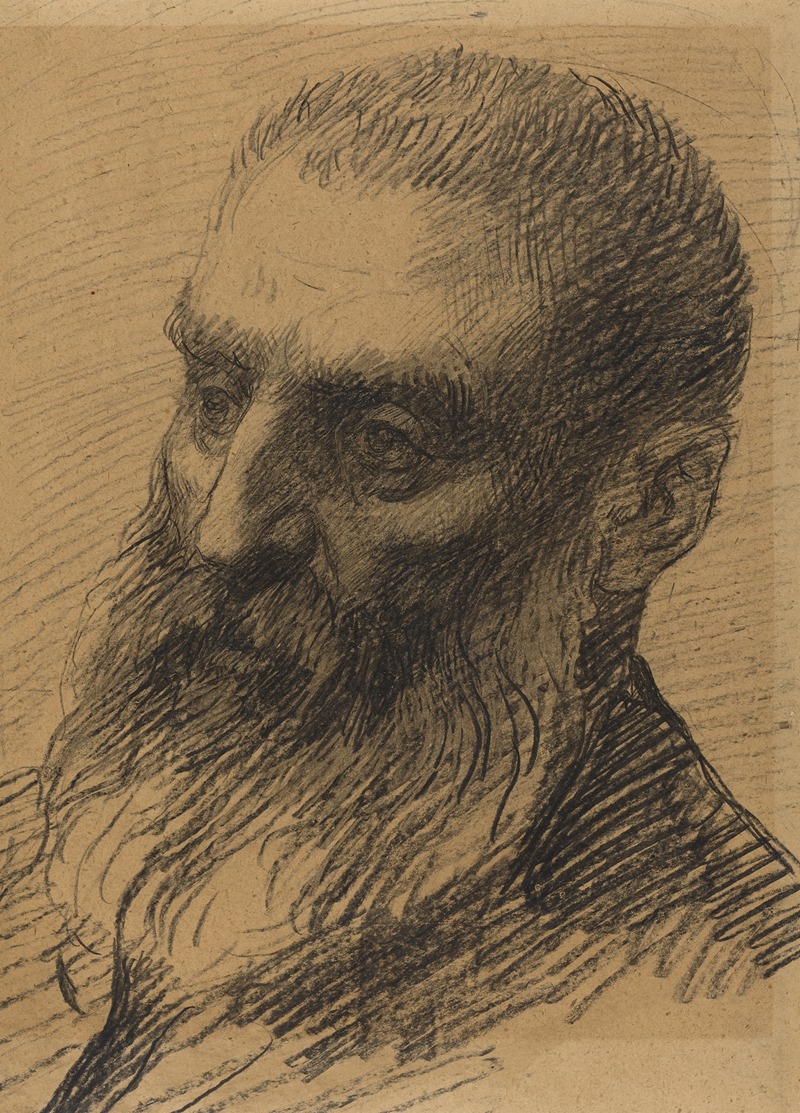 Alphonse Legros - Head of a Man Facing Left