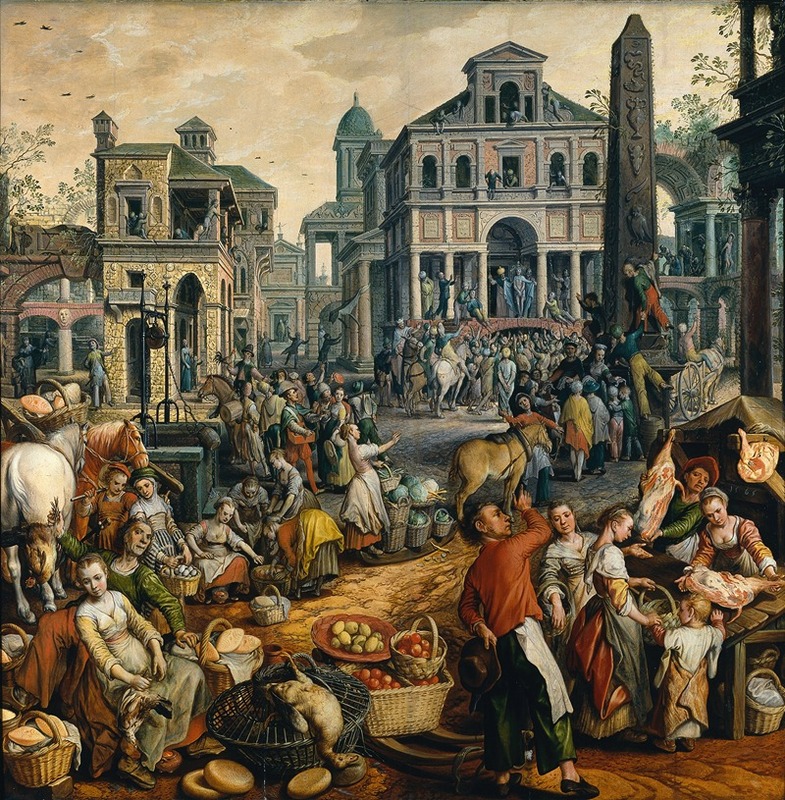 Joachim Beuckelaer - Market Scene with Ecce Homo