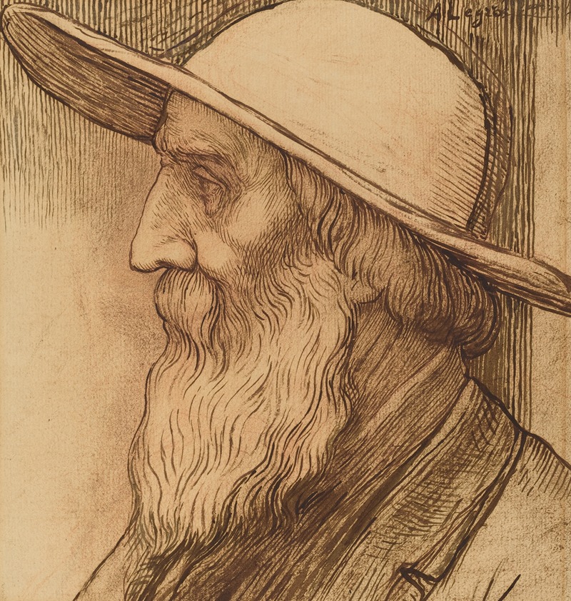 Alphonse Legros - Head of an Old Man with a Wide-Brimmed Hat
